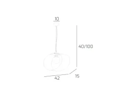 Best Sospensione Moderna Lap Metallo Bianco E Vetro Tortora 1 Luce E27 42Cm Topo