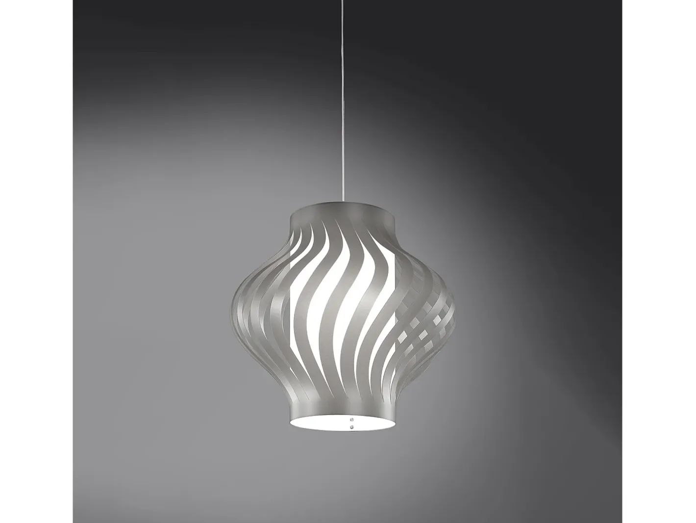 Sospensione Moderna Larga Helios Polilux ® Argento 1 Luce E27 Blanco