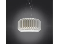 Hot Sospensione Moderna Louise Polilux ® Bianco E Metallo Cromo 1 Luce E27 D60Cm Blanco