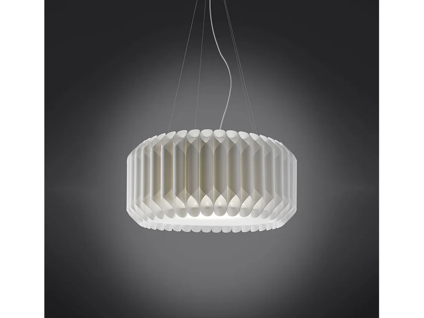 Hot Sospensione Moderna Louise Polilux ® Bianco E Metallo Cromo 1 Luce E27 D60Cm Blanco