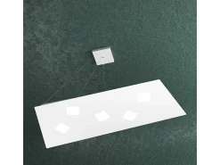 Outlet Sospensione Moderna Note Metallo Bianco 5 Luci Gx53 Blanco