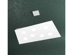 Sospensione Moderna Note Metallo Bianco 7 Luci Gx53 Blanco Outlet