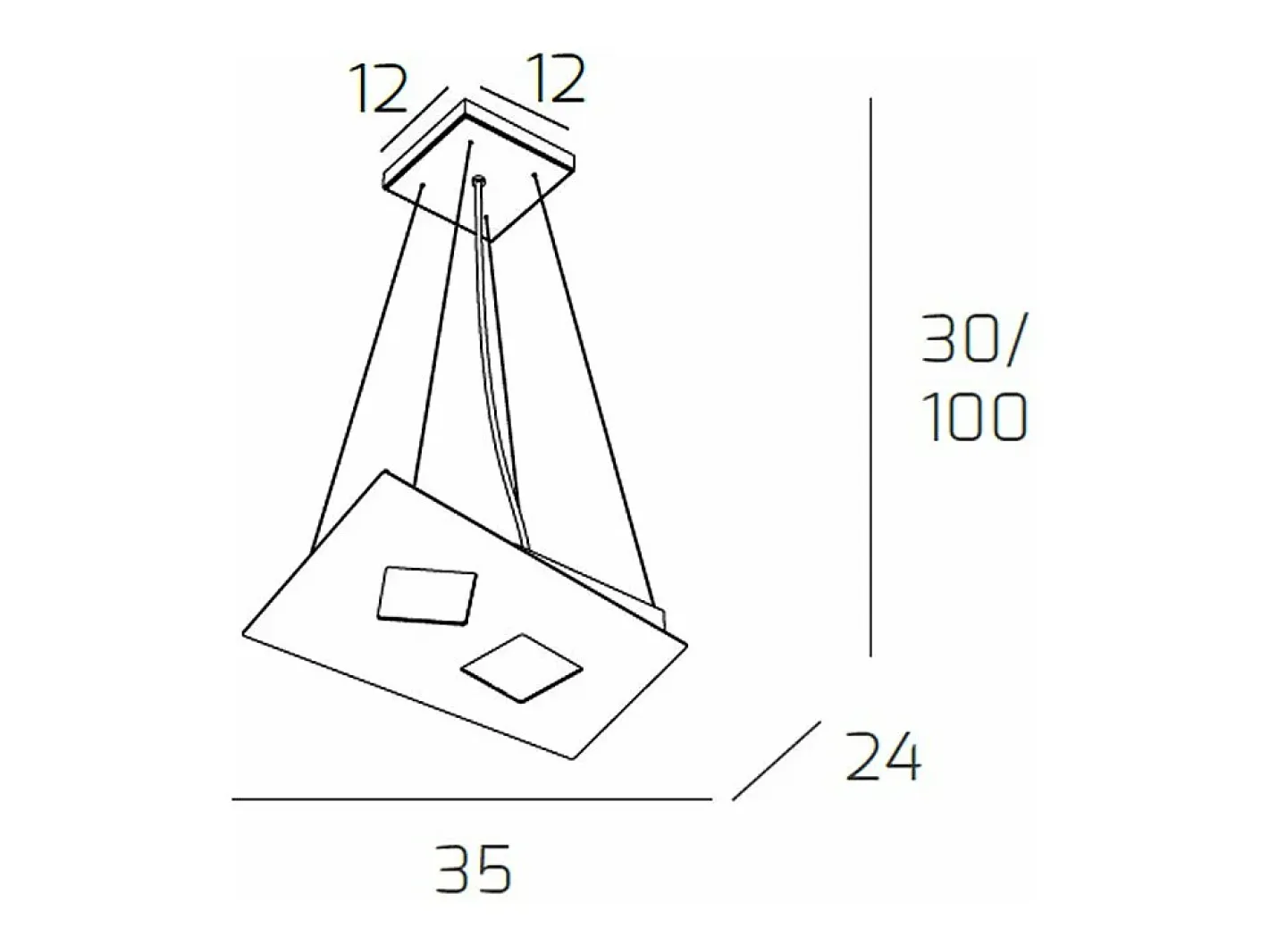 Lámpara Suspendida-Sospensione Moderna Note Metallo Bianco 2 Luci Gx53 Blanco