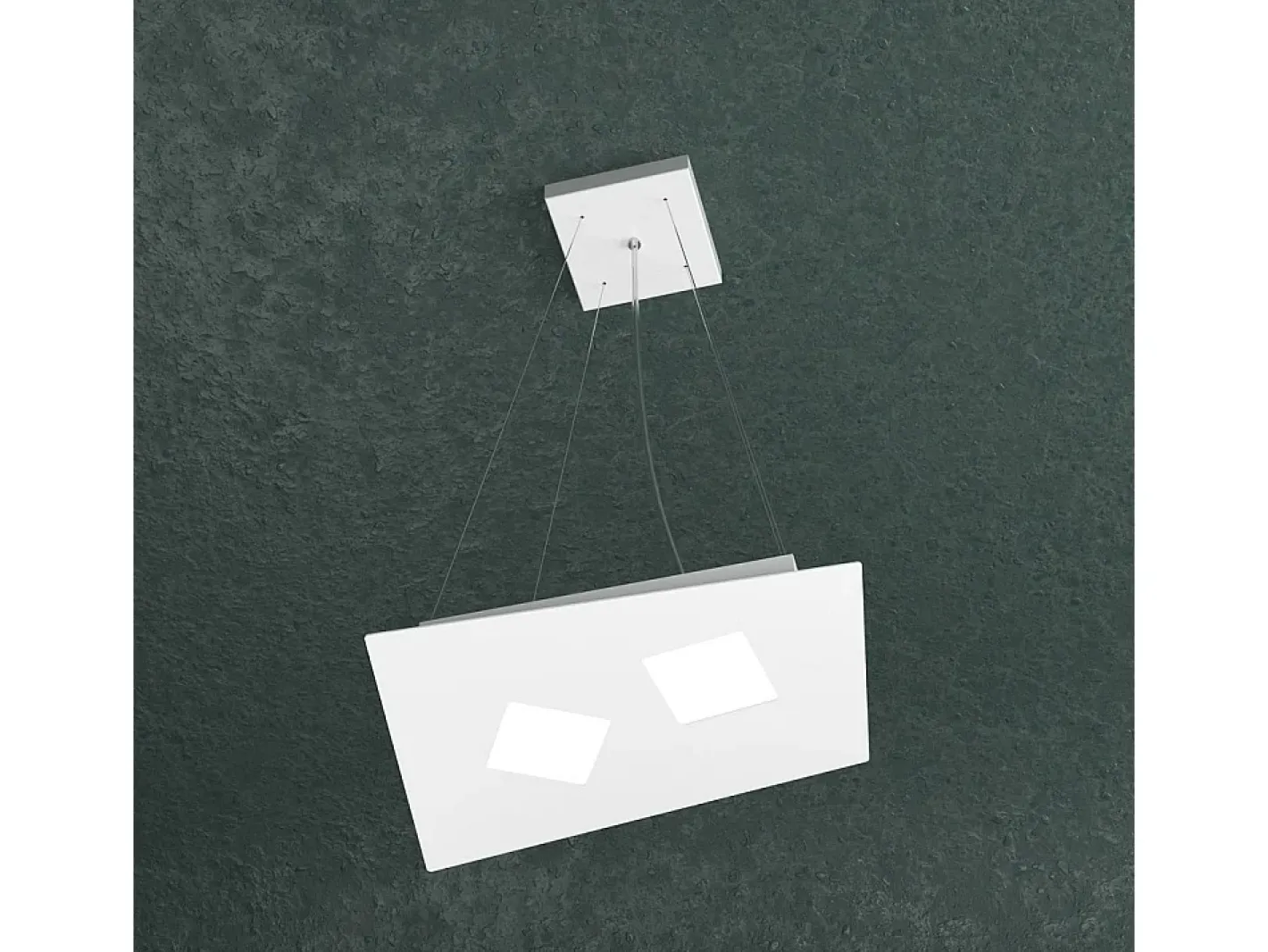 Lámpara Suspendida-Sospensione Moderna Note Metallo Bianco 2 Luci Gx53 Blanco