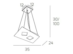Discount Sospensione Moderna Note Metallo Sabbia 2 Luci Gx53 Marru00f3n