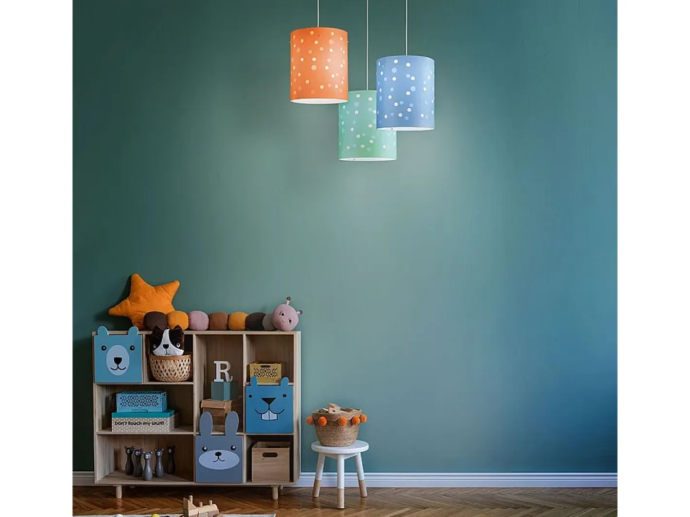 Lámpara Suspendida-Sospensione Moderna Pois Polilux ® Verde Pastello 1 Luce E27 D27Cm Blanco