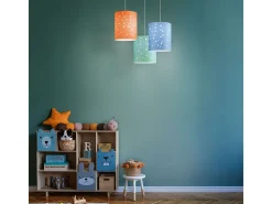 Sospensione Moderna Pois Polilux ® Blu Pastello 1 Luce E27 D27Cm Blanco Sale