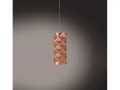 Sospensione Moderna Prisma Polilux ® Rame E Metallo Cromo 1 Luce E27 Cobrizo