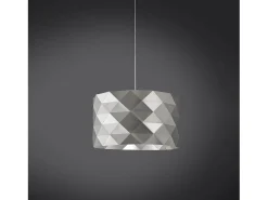 Lámpara Suspendida-Sospensione Moderna Prisma Polilux ® Argento E Metallo Cromo 1 Luce E27 D40Cm Plateado