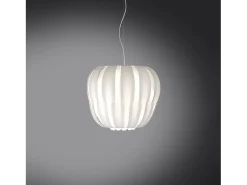 Sospensione Moderna Queen Polilux ® Bianco E Metallo Cromo 1 Luce E27 D42Cm Blanco Best