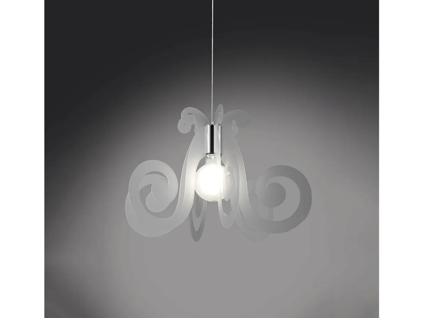 Lámpara Suspendida-Sospensione Moderna Space Collection Polilux ® Satinato Metallo Cromo E27 D64Cm Plateado