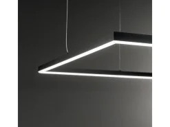 Ideal Lux Lámpara Suspendida-Sospensione Moderna Square Oracle Alluminio-Plastiche Nero Led 41W 3000K D70Cm Negro