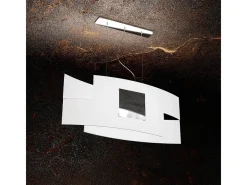 Clearance Sospensione Moderna Tetris Color Metallo Cromo Vetro Bianco 2 Luci E27 Blanco