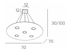 Sale Sospensione Moderna Tonda Cloud Metallo Bianco 5 Luci Gx53 Blanco
