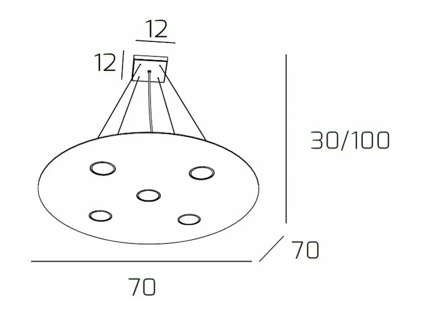 Sale Sospensione Moderna Tonda Cloud Metallo Bianco 5 Luci Gx53 Blanco