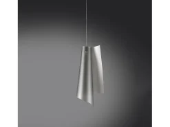 Lámpara Suspendida-Sospensione Moderna Vela Polilux ® Argento E Metallo Cromo 1 Luce E27 H68Cm Plateado
