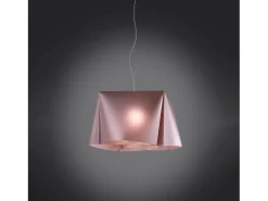 Lámpara Suspendida-Sospensione Moderna Wanda Polilux ® Pink Metal E Metallo Cromo 1 Luce E27 D45Cm Plateado