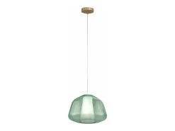 Sospensione Ottone Sat. 1 Luce Vetro Alpha Verde