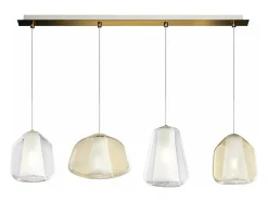 Sospensione Ottone Sat. 4 Luci Rettangolare Alpha Am + Beta Tr + Beta Am + Gamma Tr Dorado Outlet