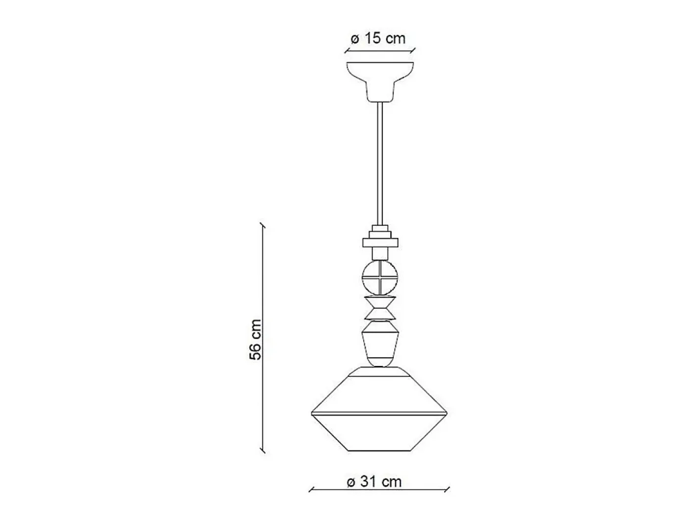 Ferroluce Lámpara Suspendida-Sospensione Piccola Vintage Decò Lariat Ceramica Bianco Latte 1 Luce E27 Blanco