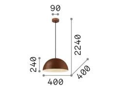 Ideal Lux Sospensione Rustica-Country Folk Metallo Coffee 1 Luce E27 D40Cm Marru00f3n Online