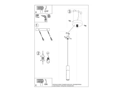 Sollux Lighting Sospensione Sottile 8 cm Grigio Chiaro, Nero GU10 Lámpara colgante Slim 8cm , Negro GU10 Gris Outlet