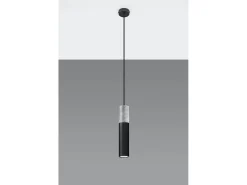 Sollux Lighting Sospensione Sottile 8 cm Grigio Chiaro, Nero GU10 Lámpara colgante Slim 8cm , Negro GU10 Gris Outlet