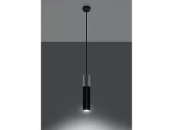 Sollux Lighting Sospensione Sottile 8 cm Grigio Chiaro, Nero GU10 Lámpara colgante Slim 8cm , Negro GU10 Gris Outlet