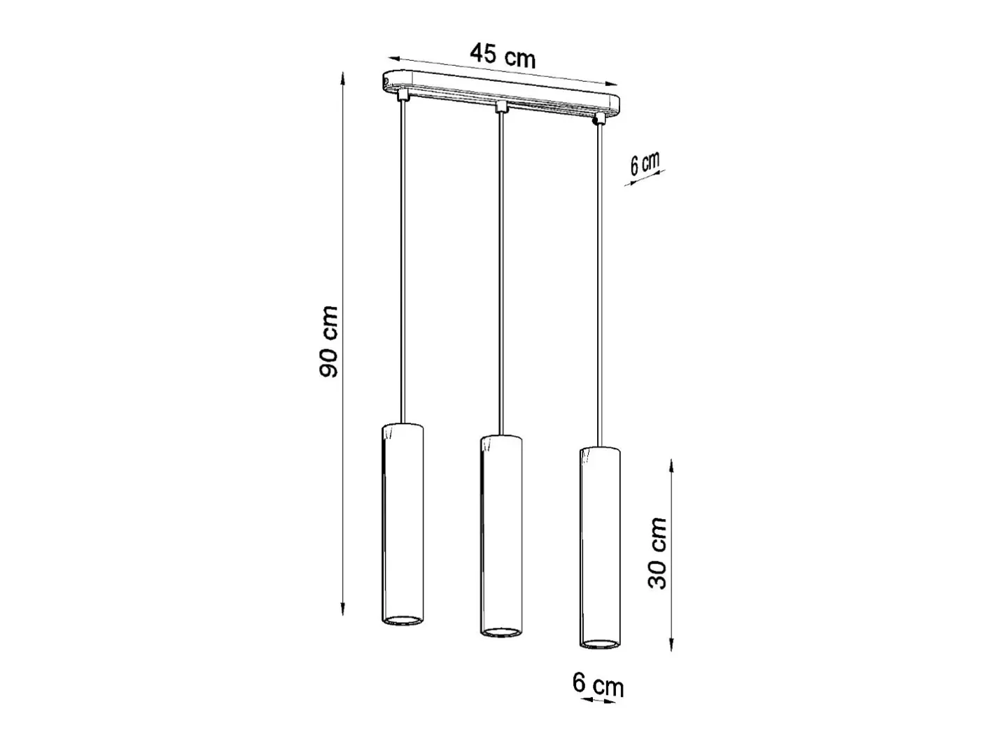 Best Sollux Lighting Sospensione Tripla Grigio Chiaro GU10 Lámpara colgante triple claro GU10 Gris