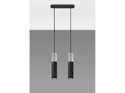 Sollux Lighting Sospensione Twin Grigio Chiaro, Nero GU10 Lámpara colgante Twin , negra GU10 Gris Sale