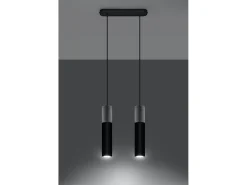 Sollux Lighting Sospensione Twin Grigio Chiaro, Nero GU10 Lámpara colgante Twin , negra GU10 Gris Sale