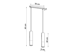 Sollux Lighting Sospensione Twin Grigio Chiaro, Nero GU10 Lámpara colgante Twin , negra GU10 Gris Sale