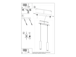 Clearance Sollux Lighting Sospensione Twin Grigio Chiaro GU10 Lámpara colgante Twin claro GU10 Gris