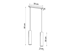 Clearance Sollux Lighting Sospensione Twin Grigio Chiaro GU10 Lámpara colgante Twin claro GU10 Gris