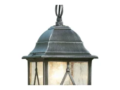 Sale Sospensione Vintage - Decò Genova Alluminio Nero Vetro Argento 1 Luce E27 Negro