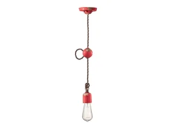 Ferroluce Sospensione Vintage Ceramica Rossa 1 Luce E27 Rojo