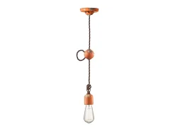 Ferroluce Sospensione Vintage Ceramica Arancio 1 Luce E27 Naranja Outlet