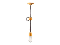 Ferroluce Sospensione Vintage Ceramica Gialla 1 Luce E27 Amarillo Clearance