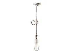 Sale Ferroluce Sospensione Vintage Ceramica Bianca 1 Luce E27 Blanco