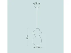 Ferroluce Lámpara Suspendida-Sospensione Vintage Decò Copacabana Ceramica 1 Luce E27 Verde