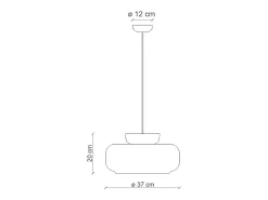 Outlet Ferroluce Sospensione Vintage Decò Maracana Vetro-Ceramica Bianco-Arancio 1 Luce E27 Blanco