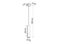 Sollux Lighting Sottile Lampada a Sospensione 8 cm Nera, Cromata GU10 Lámpara colgante delgada de 8 cm Negro, Cromo GU10 Gris
