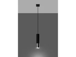 Sollux Lighting Sottile Lampada a Sospensione 8 cm Nera, Cromata GU10 Lámpara colgante delgada de 8 cm Negro, Cromo GU10 Gris