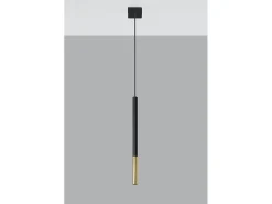 Sollux Lighting Lámpara Suspendida-Sottile Lampada a Sospensione 8 cm Nera, Oro G9 Lámpara Colgante Slim 8cm , Dorado G9 Negro