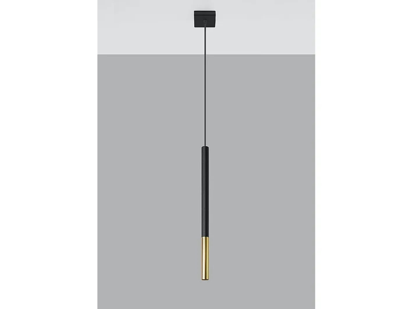 Sollux Lighting Lámpara Suspendida-Sottile Lampada a Sospensione 8 cm Nera, Oro G9 Lámpara Colgante Slim 8cm , Dorado G9 Negro