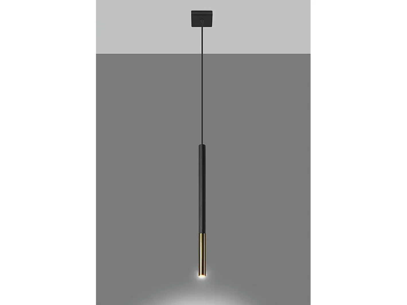 Sollux Lighting Lámpara Suspendida-Sottile Lampada a Sospensione 8 cm Nera, Oro G9 Lámpara Colgante Slim 8cm , Dorado G9 Negro