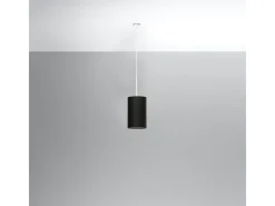 Hot Sollux Lighting Sottile Lampada a Sospensione Cilindrica Nera 15cm E27 Lámpara Colgante Slim Cilíndrica 15cm E27 Negro