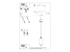 Hot Sollux Lighting Sottile Lampada a Sospensione Cilindrica Nera 15cm E27 Lámpara Colgante Slim Cilíndrica 15cm E27 Negro