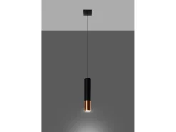 Sollux Lighting Sottile Lampada a Sospensione 8 cm Nero, Rame GU10 Lámpara colgante delgada de 8 cm , Cobre GU10 Negro Discount