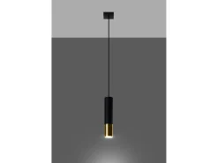 Discount Sollux Lighting Sottile Lampadario 8 cm Nero, Oro GU10 Lámpara colgante delgada de 8 cm , Dorado GU10 Negro
